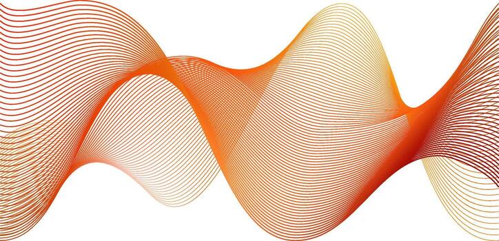 Red line energy waves, abstract fractal on white background. curves flow pattern design. Wavy colored smoke light element as dynamic technology element layout. vector