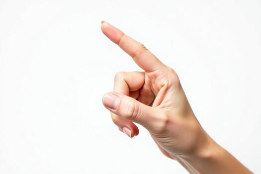 A person's hand pointing to something photo