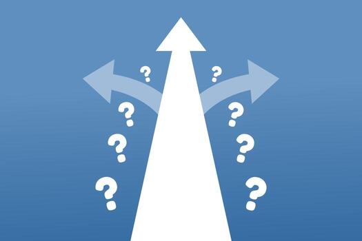 Flat illustration of decision making and option selection. Consider solutions, career challenges, and opportunities to determine the right business direction and future success. vector
