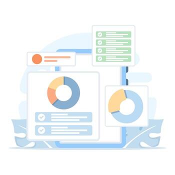 Data visualization and analytics illustration vector