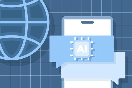 ilustración concepto de humano Interacción mediante digital conversaciones, demostración artificial inteligencia en moderno comunicación, neural redes, negocio usar, y social medios de comunicación tecnología. vector