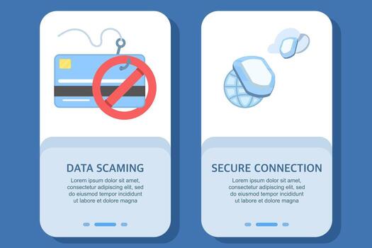 Data scamming and secure connection illustration vector