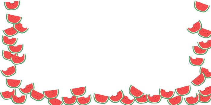 Watermelon frame for card or banner. Bright summer template with fruits. fruit illustration with white background for text or message vector