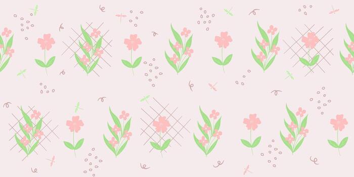 seamless orange color floral pattern. Retro flower pattern in small decorative. ditsy pattern in small. vector