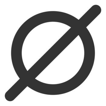 Nothing icon. Flat Nothing pictogram is isolated on a white background, A black circle with a diagonal slash running through it on a white background. vector