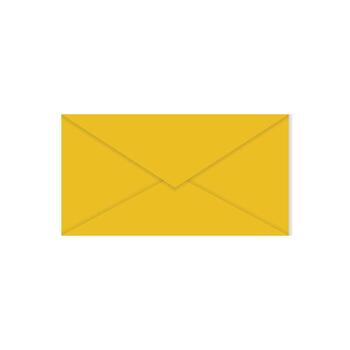 envelopes with letter. Correspondence, message concept, Yellow envelope illustration on a white background, showcasing a classic rectangular design with clean fold lines and a flap. vector