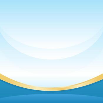 Modern Abstract Background with Blue Gradient and a Wavy Golden Line for a Sleek Presentation vector