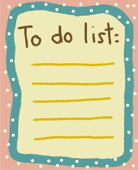 Cute To-Do List frame background art vector