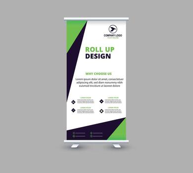 Stylish roll up design for marketing vector