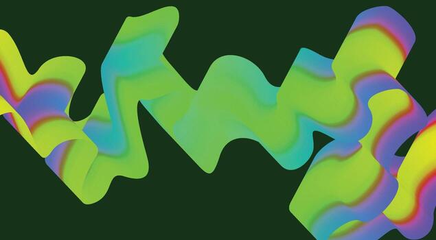 Wavy Blend Lines Abstract Background Green Gradient Color Curved Design Illustration vector