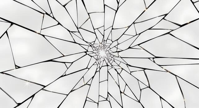 Abstract Shattered Glass Pattern Geometric Mosaic of Broken Mirror Pieces photo