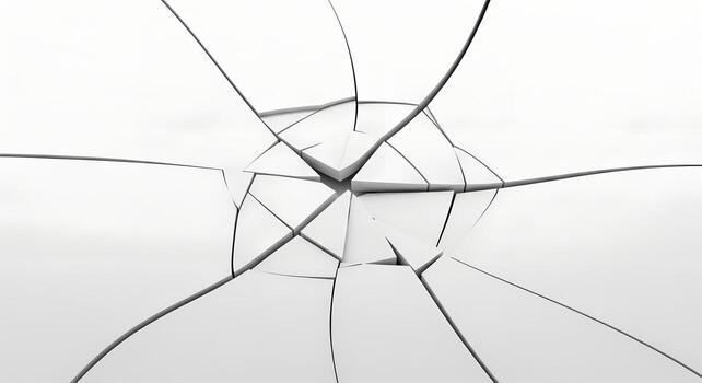 Abstract Shattered White Surface Broken Geometric Pattern 3D Render photo