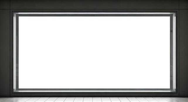 Blank Modern Storefront Display Window Mockup Retail Signage Template photo