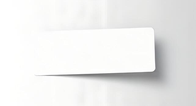 Blank White Rectangular Sticker Mockup on White Background photo