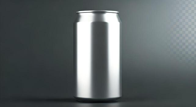 Sleek Silver Aluminum Can Mockup 3D Render for Branding photo
