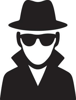 Incognito Agent Icon - Anonymous Spy Silhouette vector