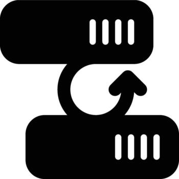 respaldo, recuperación, restaurar glifo sólido icono vector