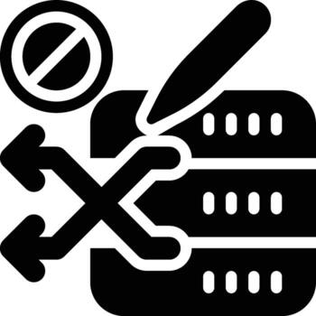 DDL, Data Definition, Alter Glyph Solid Icon vector