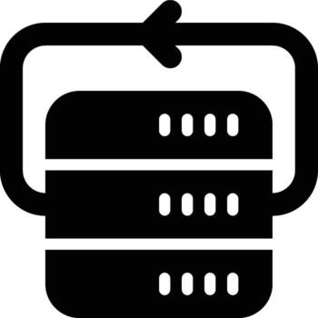 Rollback, Return, Previous Glyph Solid Icon vector