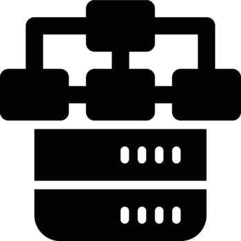 esquema, base de datos esquema, base de datos glifo sólido icono vector