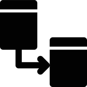 Dependency, Functional Dependency, Relational Glyph Solid Icon vector