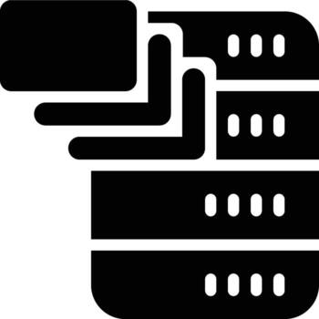 Cascade, Database, Option Glyph Solid Icon vector