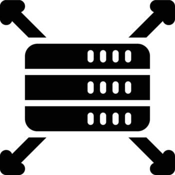 Deployment, Database, Launching Glyph Solid Icon vector