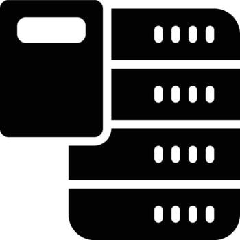 catalogar, base de datos catalogar, base de datos glifo sólido icono vector