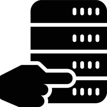 Trigger, Database, Execute Glyph Solid Icon vector