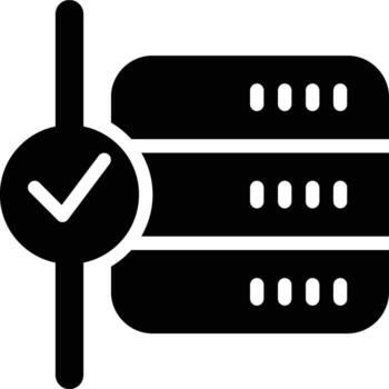 Commit, End Transaction, Database Glyph Solid Icon vector