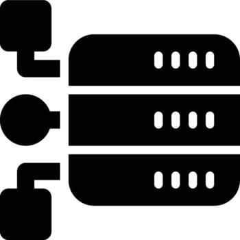 Attributes, Database, Database Attributes Glyph Solid Icon vector