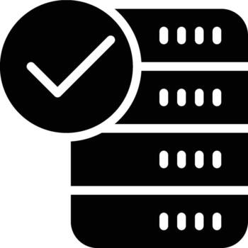 Checkpoint, Checking, Database Glyph Solid Icon vector