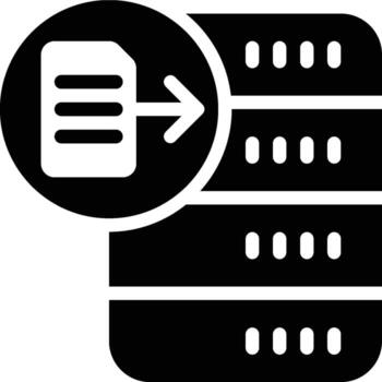 exterior datos, envoltura, externo glifo sólido icono vector