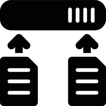 Data Source, Upload, Database Glyph Solid Icon vector