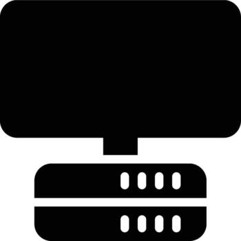 computadora, base de datos, servidor glifo sólido icono vector