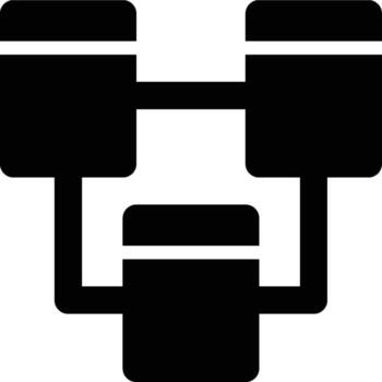 Relational Database, Database, Database Model Glyph Solid Icon vector