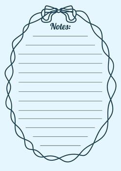 notas sábana papel modelo en oval caprichoso mano dibujado elegante línea Arte marco con arco vector