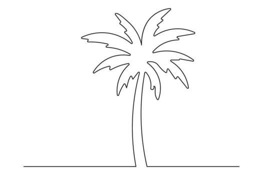 palma árbol contorno minimalista continuo uno línea dibujo aislado obra de arte vector