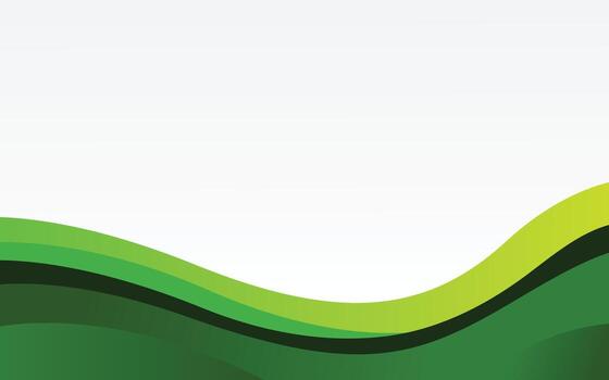 Green Wave Simple Design With Flat Background vector