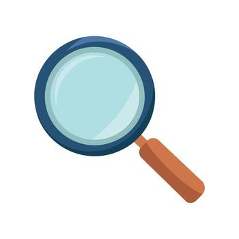 Magnifying Glass Illustration Symbol of Search and Exploration in Flat Design Style with Handle vector