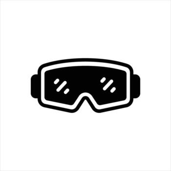 sólido icono gafas de nieve vector