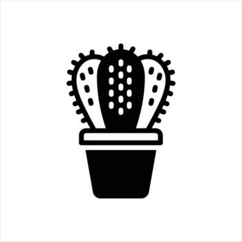 sólido icono cactus vector