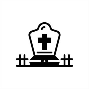 Solid icon grave vector