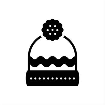 Solid icon stocking-cap vector