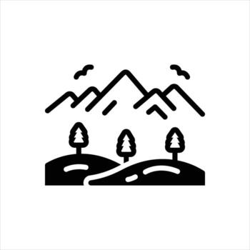 Solid icon landscape vector