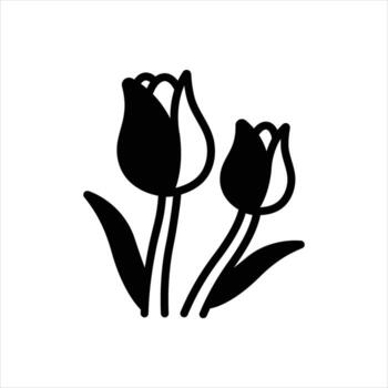Solid tulip icon vector