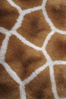 a giraffe skin pattern, detailed texture of the fur with white lines on a brown background photo