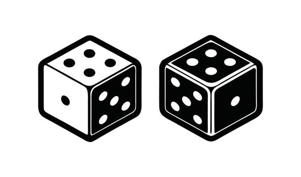 Two dice showing different numbers isolated on white background vector