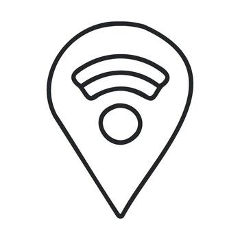 Wifi ubicación marcador símbolo para conectividad y navegación necesidades vector