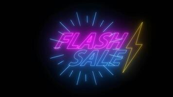 flash sale neon light effect background video